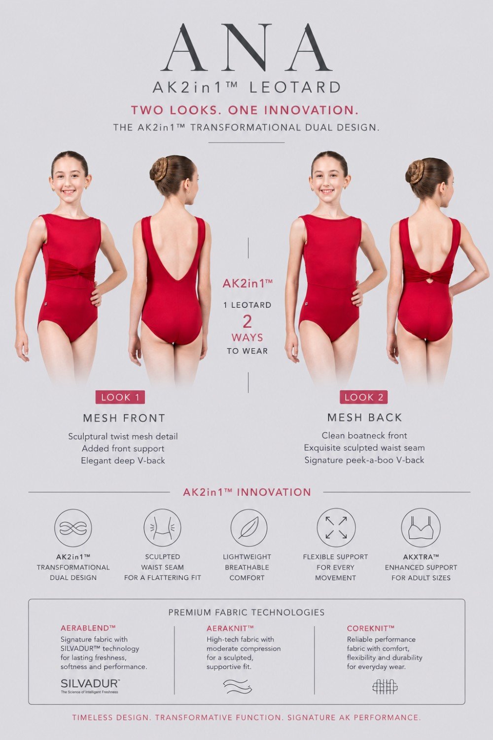 ANA AK2in1™ in Core Boatneck Leotard