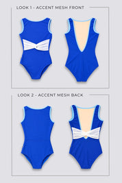 ANA AK2in1 Boatneck Leotard in Motley · Bluetide