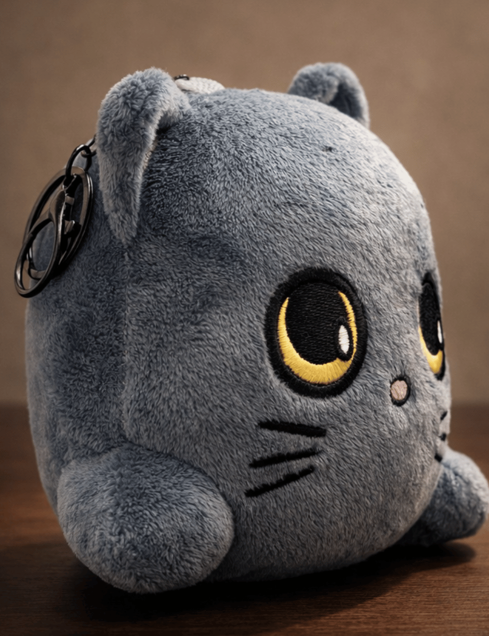 Motleyville Puffy Plush Charm Keychain - Cocoa