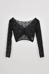 EMMA AK2in1 Reversible Top in Hana Lace · Black